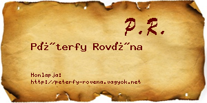 Péterfy Rovéna névjegykártya